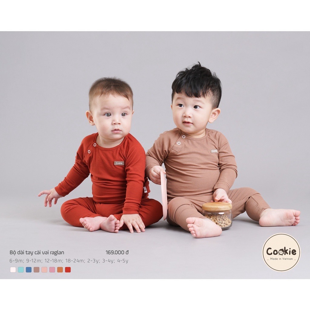 COOKIE- Bộ dài tay cài vai raglan Cookie cho bé cực xinh