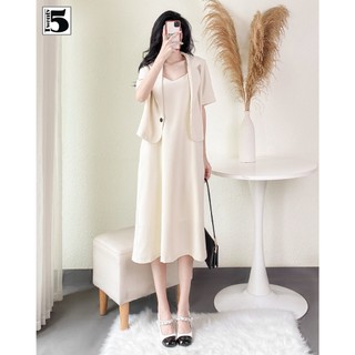 Đầm hai dây nữ Twentyfive dáng suông dài cổ tim vải lụa mềm 2 lớp dây vai tùy chỉnh SD150