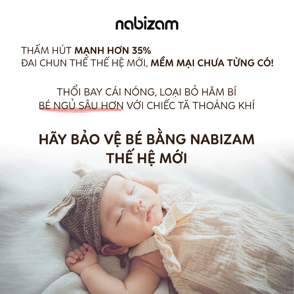 Tã/Bỉm Đêm NABIZAM Signature Size L/30 Miếng Cho Bé 8kg - 13kg Nội Địa Hàn, Mềm Mại, Siêu Thấm Hút