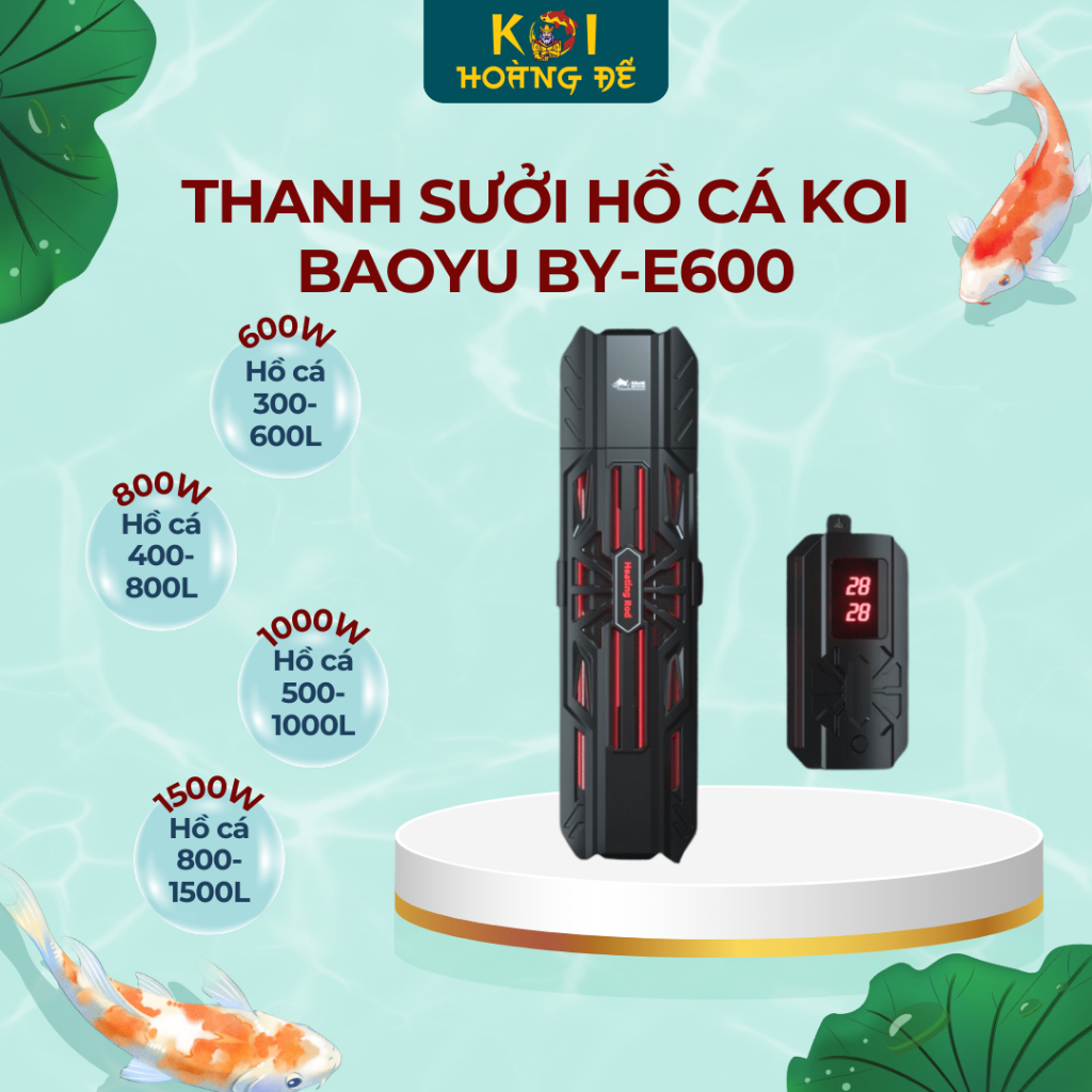 Thanh sưởi hồ cá Koi Baoyu BY-E600 600W-800W-1000W-1500W