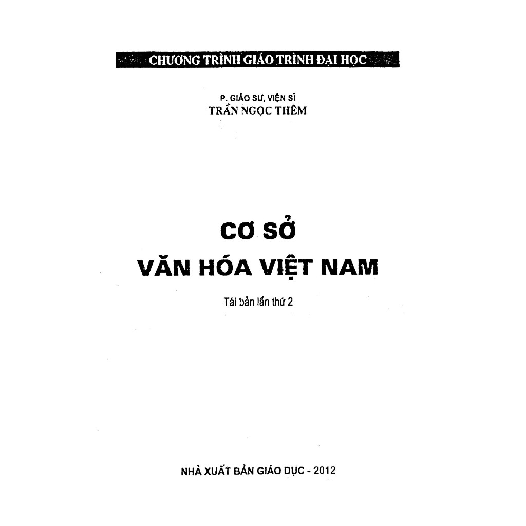 Cơ sở văn hóa Việt Nam Trần Ngọc Thêm