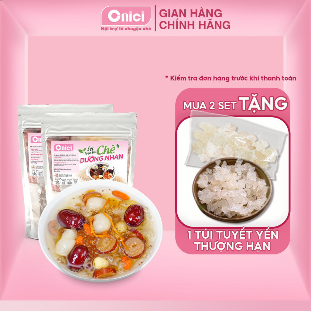 Chè dưỡng nhan tuyết yến Bếp của mẹ ONICI set nguyên liệu 12 15 chén