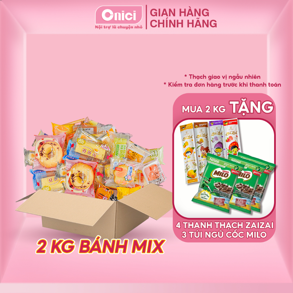 Thùng bánh mix Đài Loan 2kg nhiều vị 25-33 Bếp Của Mẹ ONICI