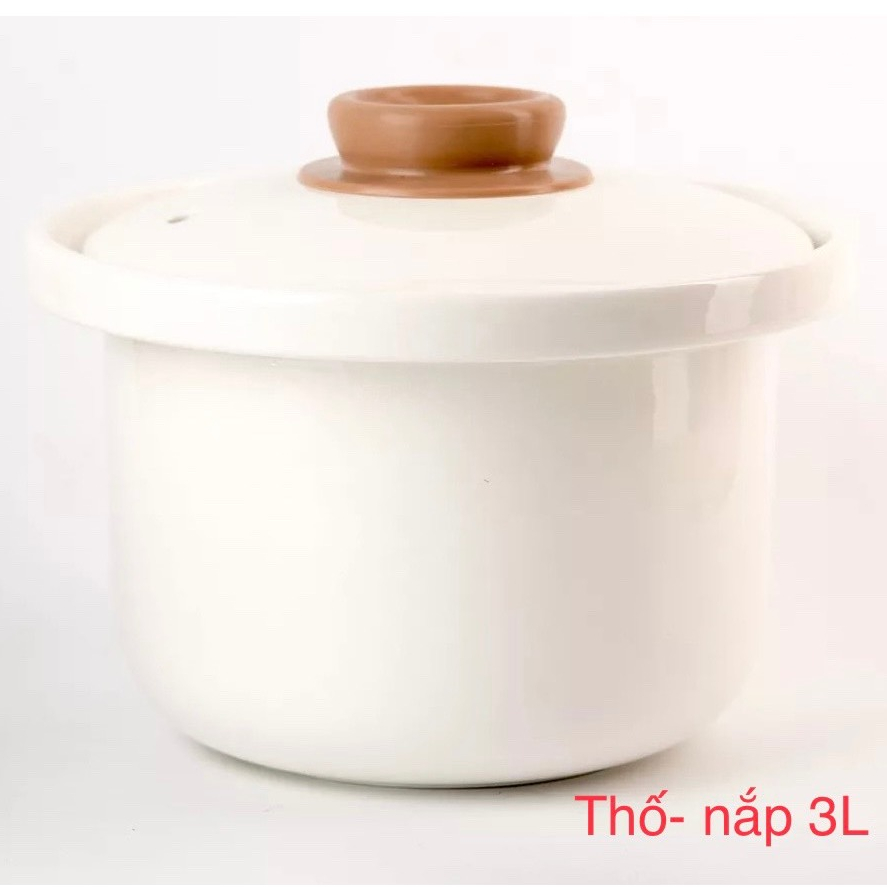 Phụ Kiện Thố Nắp Sứ Nồi Nấu Chậm Đa Năng Bennix Dung Tích 2L/3L/4L