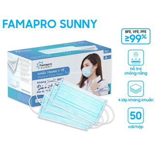 Khẩu trang y tế kháng khuẩn 4 lớp Famapro Sunny - BaHoLaDo