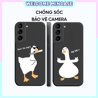 Ốp lưng Samsung S22 5G, S22+ 5G, S23 5G, S23+ 5G silicon dẻo, tpu mềm cạnh viền vuông bảo vệ camera hình đôi vịt gấu