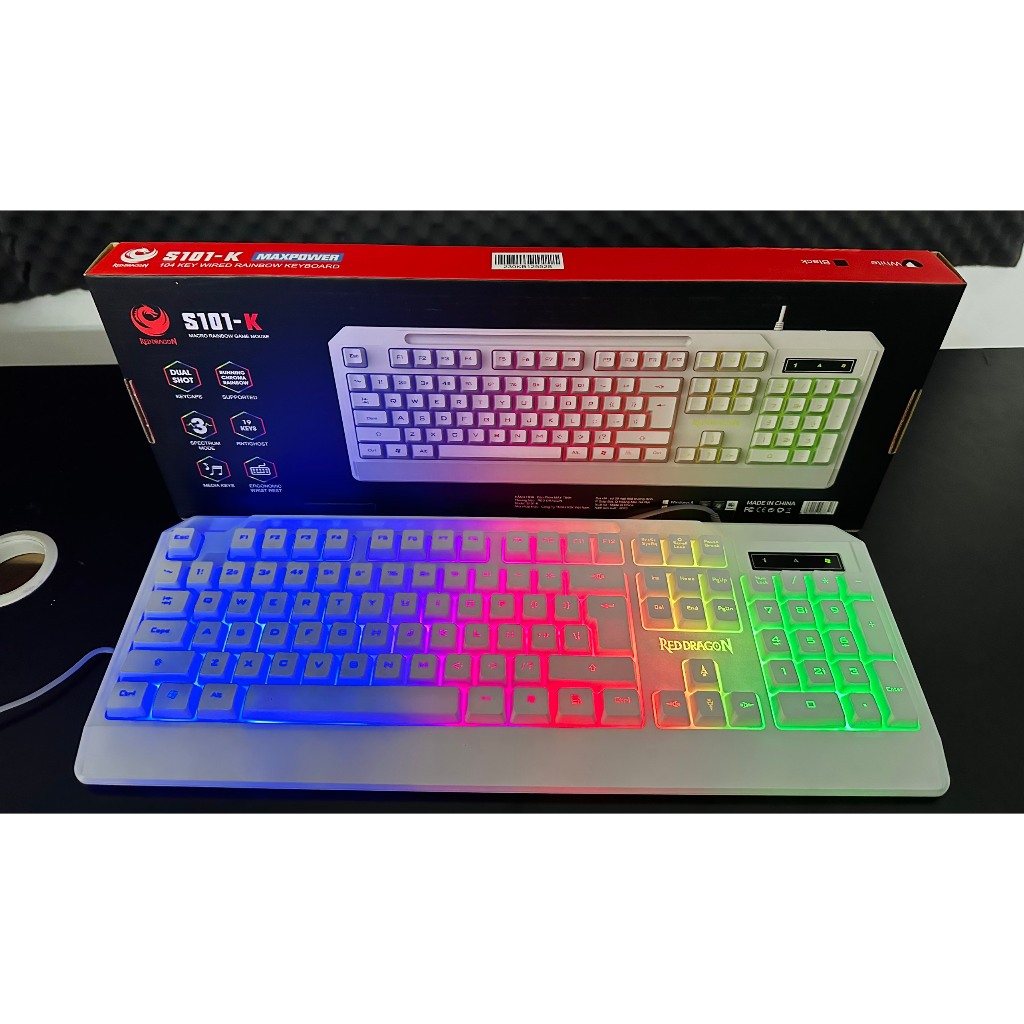 Bàn phím Redragon S101 Đen - Trắng Gaming