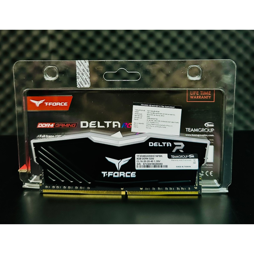 Ram Delta Team group DDR4 8G - 3200 LED RGB - Đen Trắng