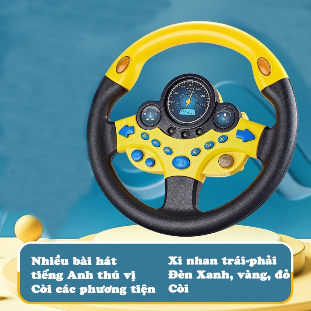 Tay lái đồ chơi ô tô có đèn , vô lăng lái xe đồ chơi cho trẻ em