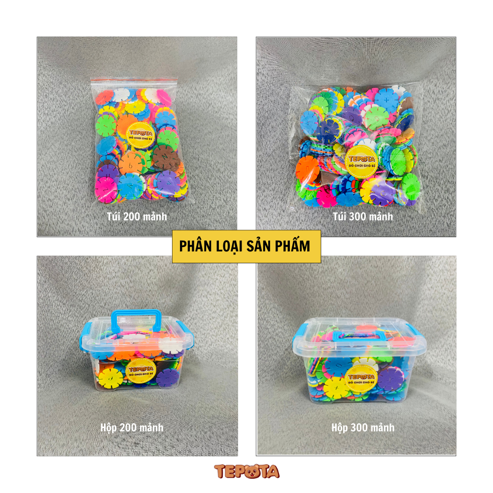 Hộp Đồ Chơi Lắp Ghép Hình Bông Hoa Tepota Mảnh Lớn Nhiều Màu Cho Bé Sáng Tạo - Đồ Chơi Thông Minh BH01