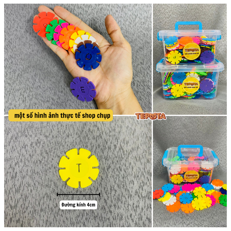 Hộp Đồ Chơi Lắp Ghép Hình Bông Hoa Tepota Mảnh Lớn Nhiều Màu Cho Bé Sáng Tạo - Đồ Chơi Thông Minh BH01