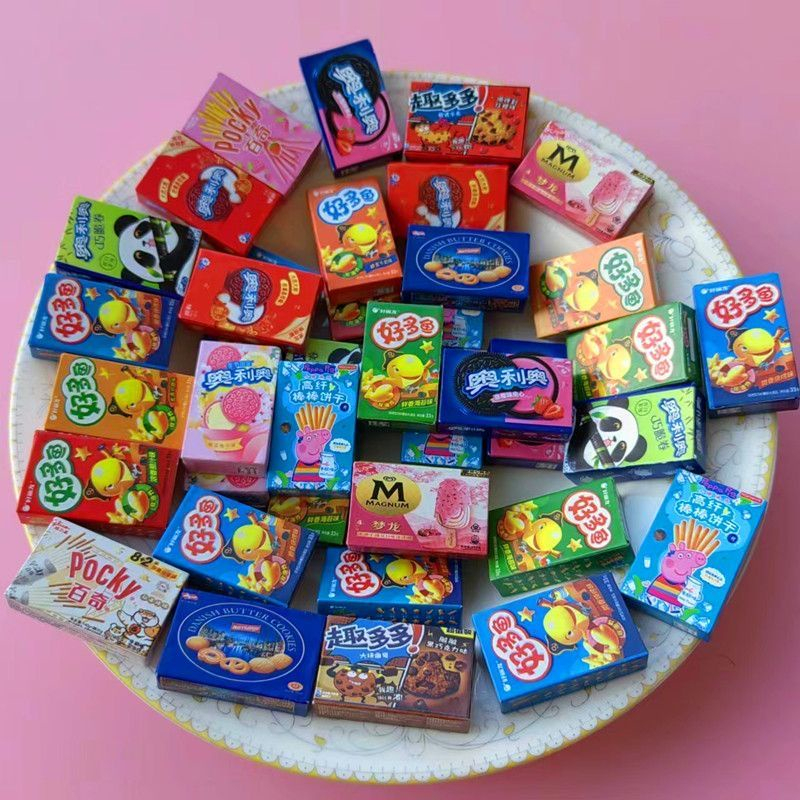 Mô hình hộp bánh vuông trang trí slime nhà búp bê đồ chơi trẻ em