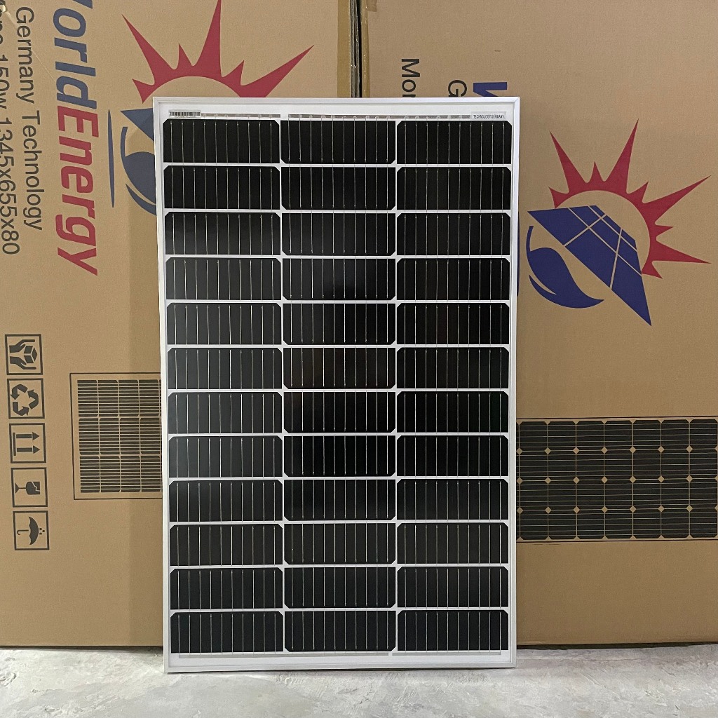 Pin năng lượng mặt trời mono 100w/18v WorldEnergy - tặng 1 cặp jack mc4 đơn (hàng chính hãng, bảo hành 12 năm)