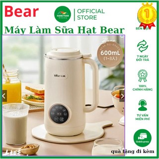 Máy xay nấu làm sữa hạt sinh tố mini cầm tay bear d06x3 màu trắng dung tích 1l. bảo hành 12 tháng