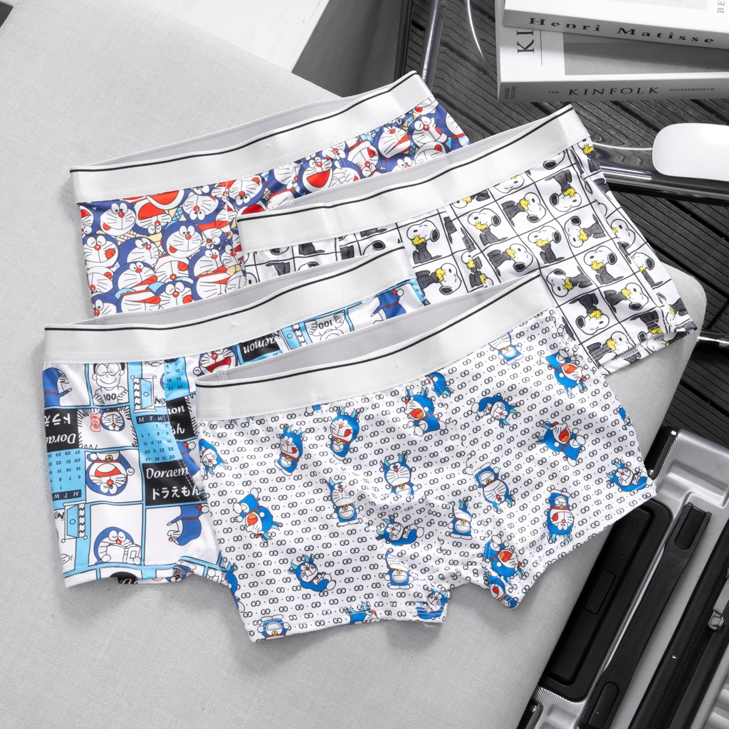 Quần boxer chất thun lạnh mềm mịn siêu mát, thấm hút mồ hôi - Doraemon