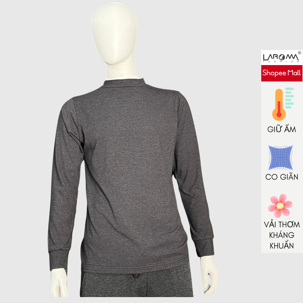 Áo Giữ Nhiệt Nam Cổ Cao LAROMA | Giữ Ấm - Siêu Co Dãn - Vải Thơm - Kháng Khuẩn