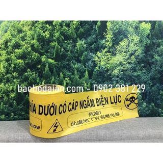 Cuộn cảnh báo cáp ngầm điện lực màu vàng đen T2 15cm*100m