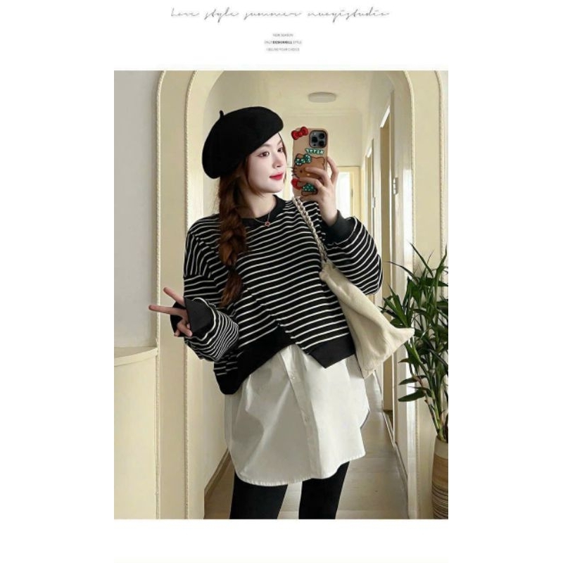 Áo bầu thu đông dài tay Da cá Ấm áp DT