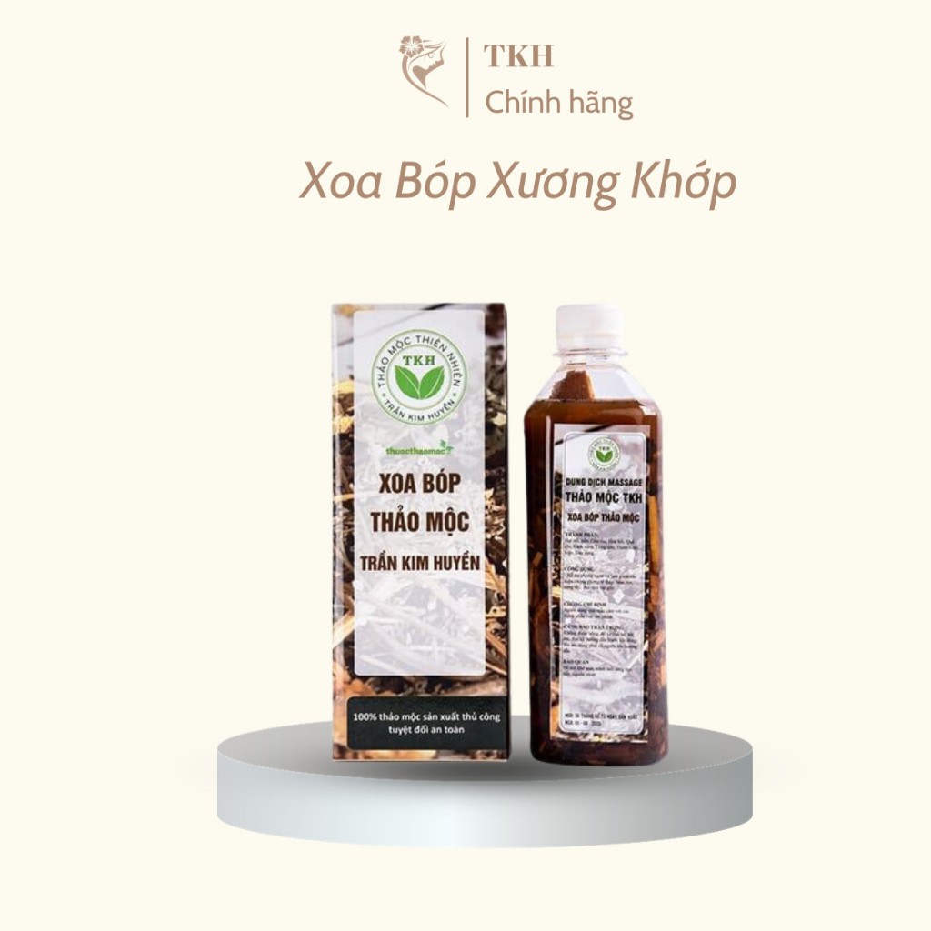 Tinh Chất Xoa Bóp Xương Khớp Thảo Mộc Trần Kim Huyền Giúp Giảm Đau Mỏi 500Ml (Mỹ Phẩm TKH)