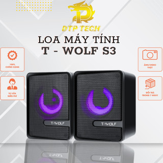 Loa máy vi tính để bàn có dây mini 2.0 t-w.o.l.f s3 đèn led 7 màu rgb - loa vi tính laptop