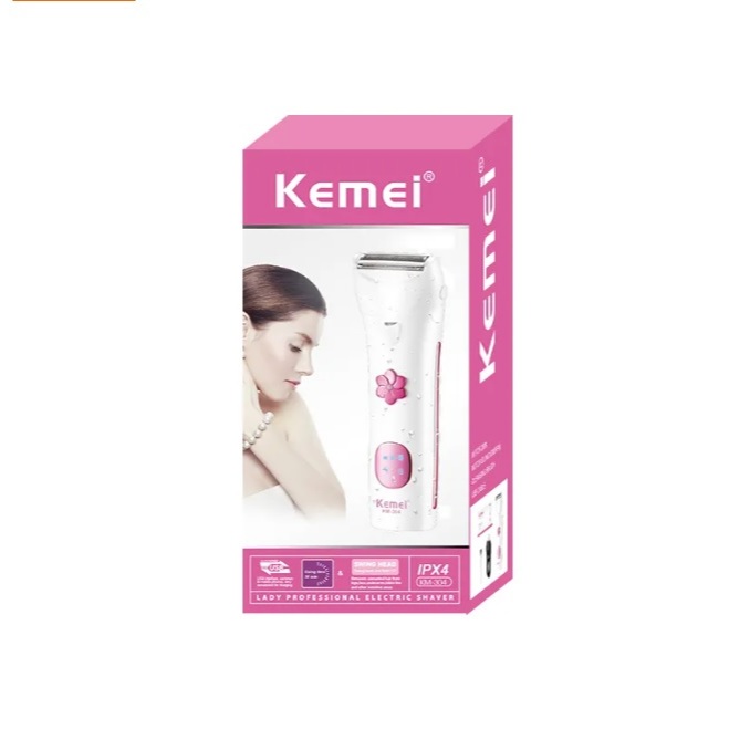 Máy Cạo Lông Toàn Thân Cao Cấp Cho Nữ Công Nghệ Chống Nước IPX5 Mới Kemei Km 304