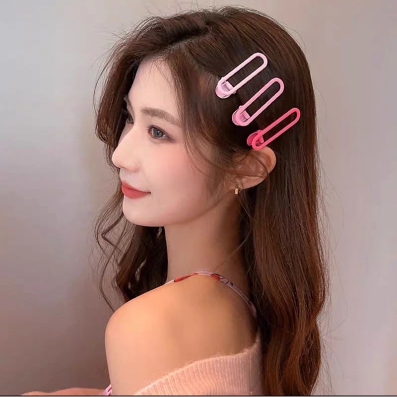 Set Kẹp tóc mái 19 chi tiết hình lợn màu hồng dễ thương cho bạn gái