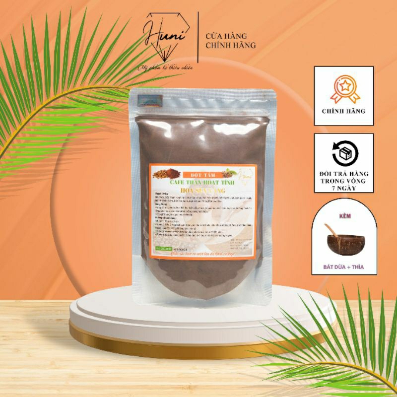 Bột tắm cafe than hoạt tính hoa sen vàng