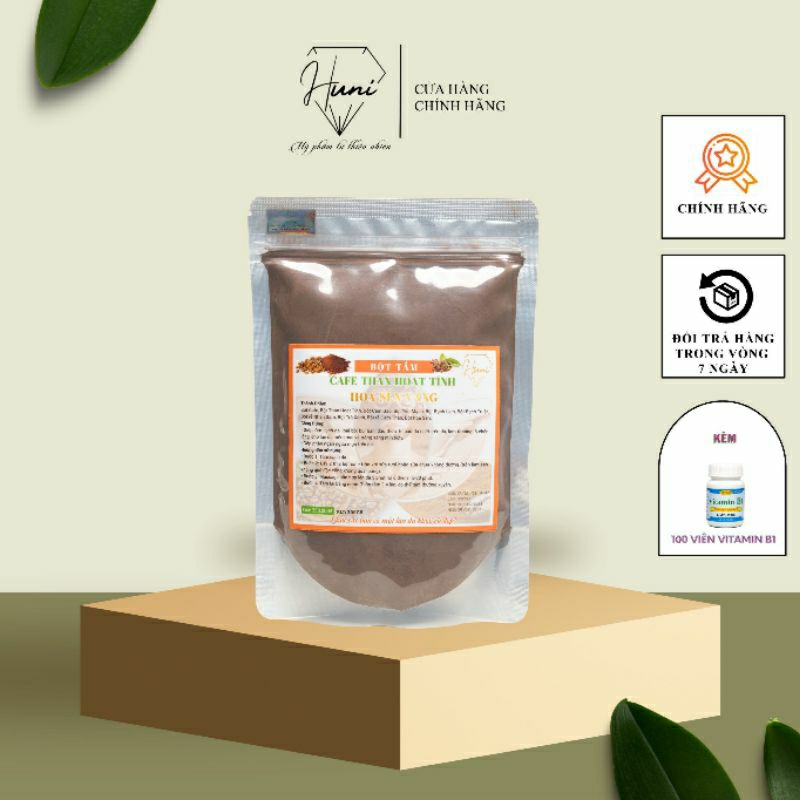 Bột tắm cafe than hoạt tính hoa sen vàng