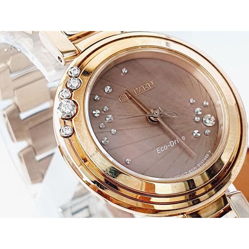 Đồng hồ nữ chính hãng Citizen EM0463-51Y - Máy quartz pin năng lượng ánh sáng - Kính Sappphire