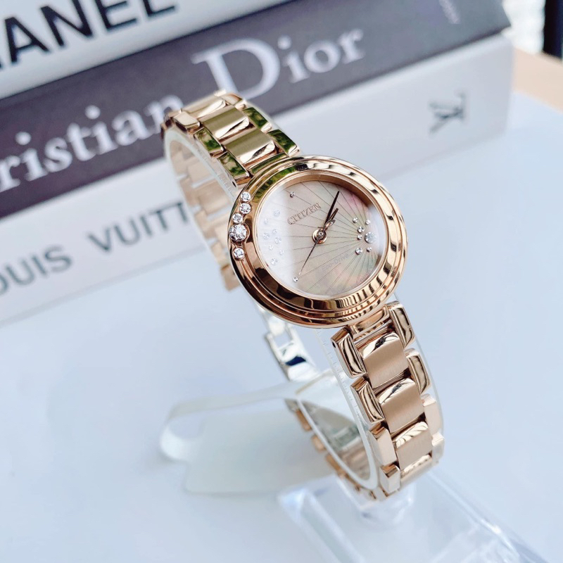 Đồng hồ nữ chính hãng Citizen EM0463-51Y - Máy quartz pin năng lượng ánh sáng - Kính Sappphire