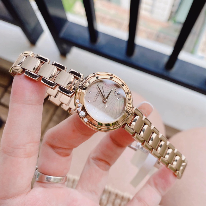 Đồng hồ nữ chính hãng Citizen EM0463-51Y - Máy quartz pin năng lượng ánh sáng - Kính Sappphire