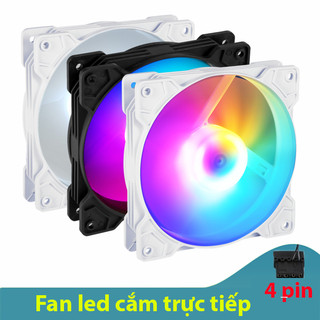 Fan Led Máy Tính Puddin 12cm Cắm Trực Tiếp Nguồn 4Pin ko cần Hub  Đen Và Trắng