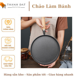 Chảo gang làm bánh chống dính, chảo gang bánh xèo, chảo rán chống dính size 20cm dùng được bếp từ