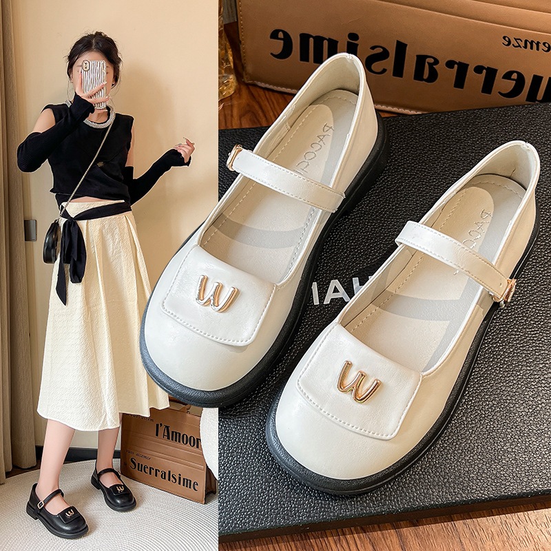 Giày búp bê PACOGIL nữ đế bệt fullbox PD-M017 da mềm cao cấp - Giày mary jane nữ dễ thương thoải mái