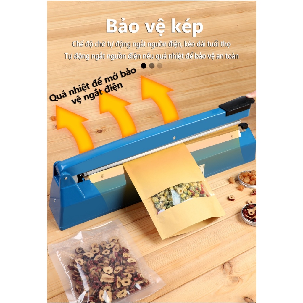Máy hàn miệng túi  KAW PFS 200 300 400, bảo quản thực phẩm, bọc sản phẩm bán hàng, bảo hành 12 tháng
