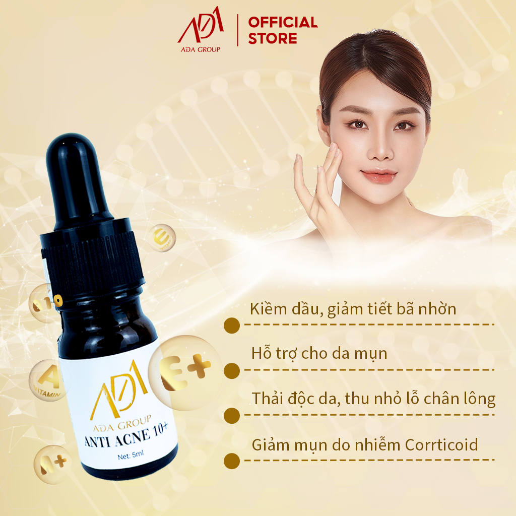 Serum Mụn -Antiacne10+ ADA Group Hỗ Trợ Mụn Thanh Lọc da,Thu Nhỏ Lỗ Chân Lông (5ml)