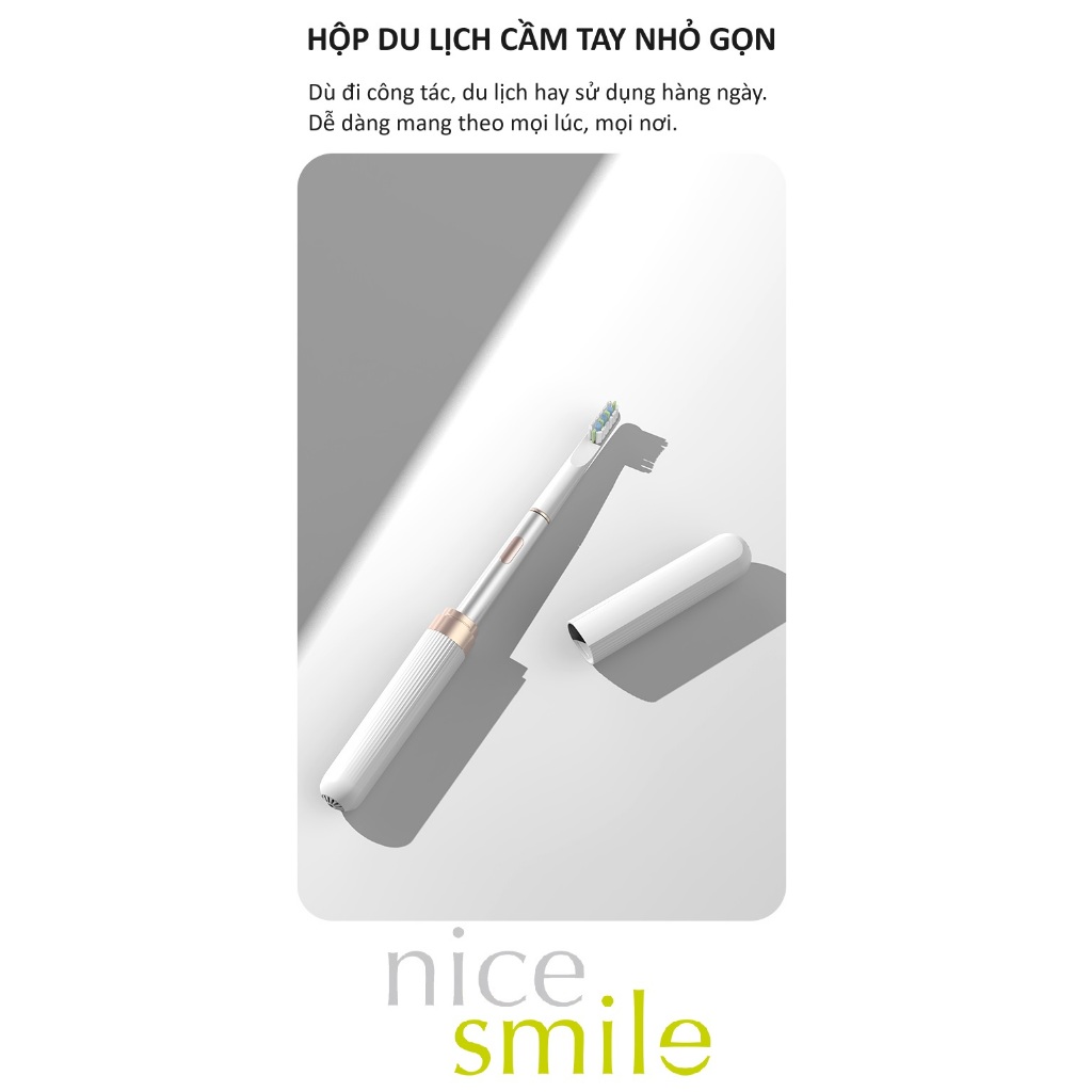 Bàn Chải Điện Cao Cấp, Bàn Chải Điện Hợp Kim Nhôm Siêu Bền, Luxury Electric Toothbrush