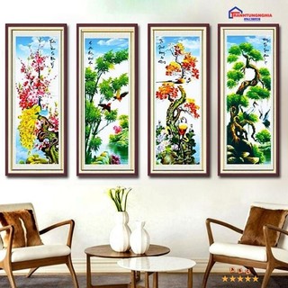 Tranh đính đá tứ quý tùng cúc trúc mai df526 lv368 y8198