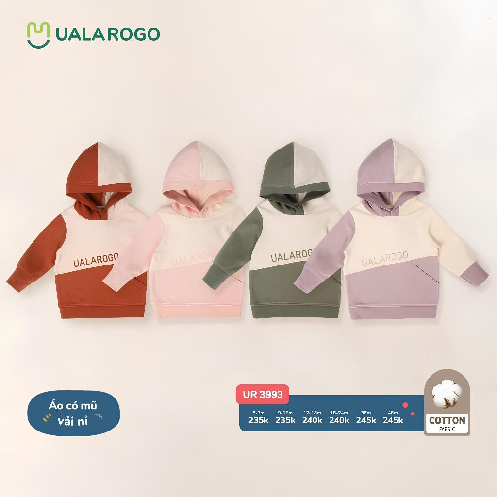 Áo có mũ chất nỉ Ualarogo cho bé trai, bé gái