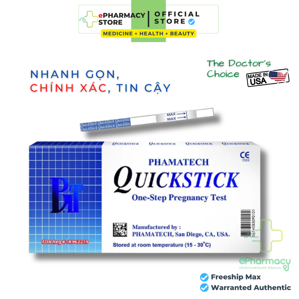 Que thử thai QuickStick - Thử thai Quick Stick USA cho kết quả nhanh chính xác - ePharmacy