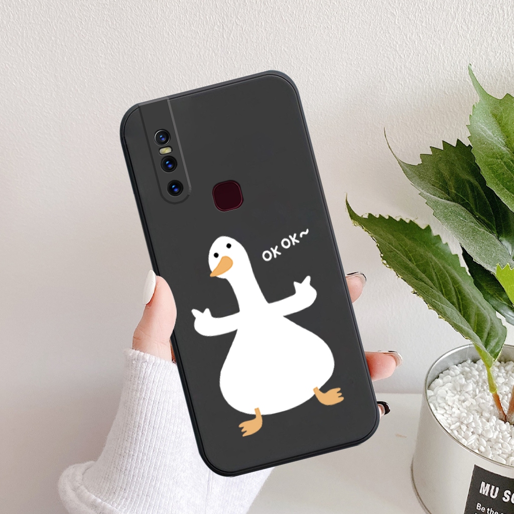 Ốp lưng Vivo V15, Vivo 1819, V15 Pro silicon dẻo, tpu mềm cạnh viền vuông bảo vệ camera hình đôi vịt gấu