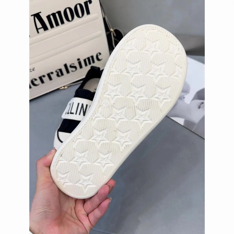 Giày Lười Canvas Khóa Dán Đế Dày Thời trang