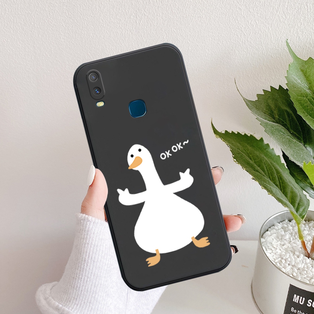 Ốp lưng Vivo Y11, Vivo 1906 silicon dẻo, tpu mềm cạnh viền vuông bảo vệ camera hình đôi vịt gấu