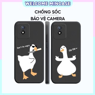 Ốp lưng Vivo Y02, Y02a silicon dẻo, tpu mềm cạnh viền vuông bảo vệ camera hình đôi vịt gấu