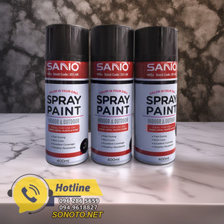 Sơn xịt SANO đen bóng cao cấp gốc nhựa oto phủ cao bền màu