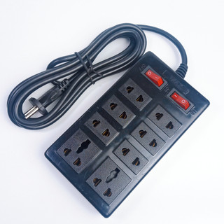 Ổ Cắm Điện 8 Lỗ Cắm Màu đen (2 Công Tắc) Có dây Vinamax
