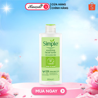 Nước hoa hồng Simple Toner làm dịu và cân bằng độ ẩm cho da - 200ml.