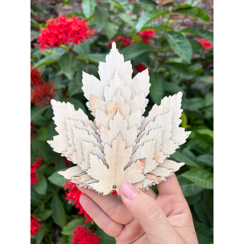 Lá phong bằng gỗ dùng decor trang trí tường KG0941