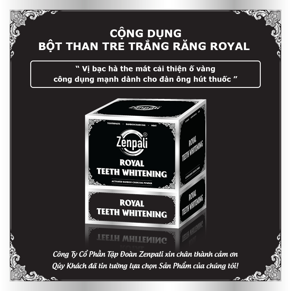 Bột Trắng răng Royal Teeth Whitening Zenpali phiên bản mới Vị Bạc Hà - Matcha