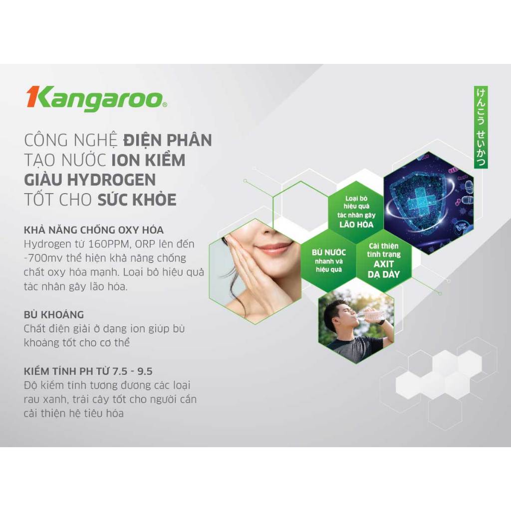Máy lọc nước Kangaroo Hydrogen ion kiềm KG10A8ESG
